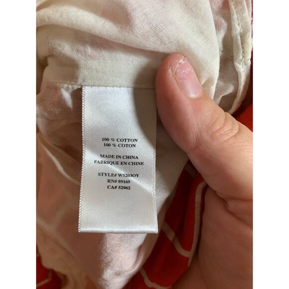 Generra Retro Geometric Print Lined Cotton Dress Womens Size Large Orange AC8 - Picture 5 of 6